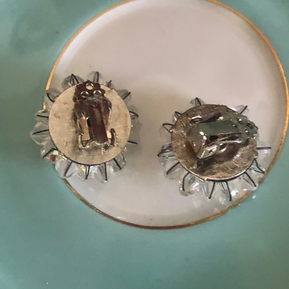 Vintage Crystal Clip-On Earrings - Picture 4 of 5